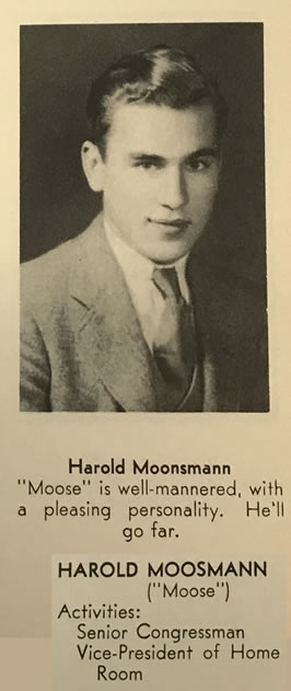 Harold E Moosmann Yearbook Photo